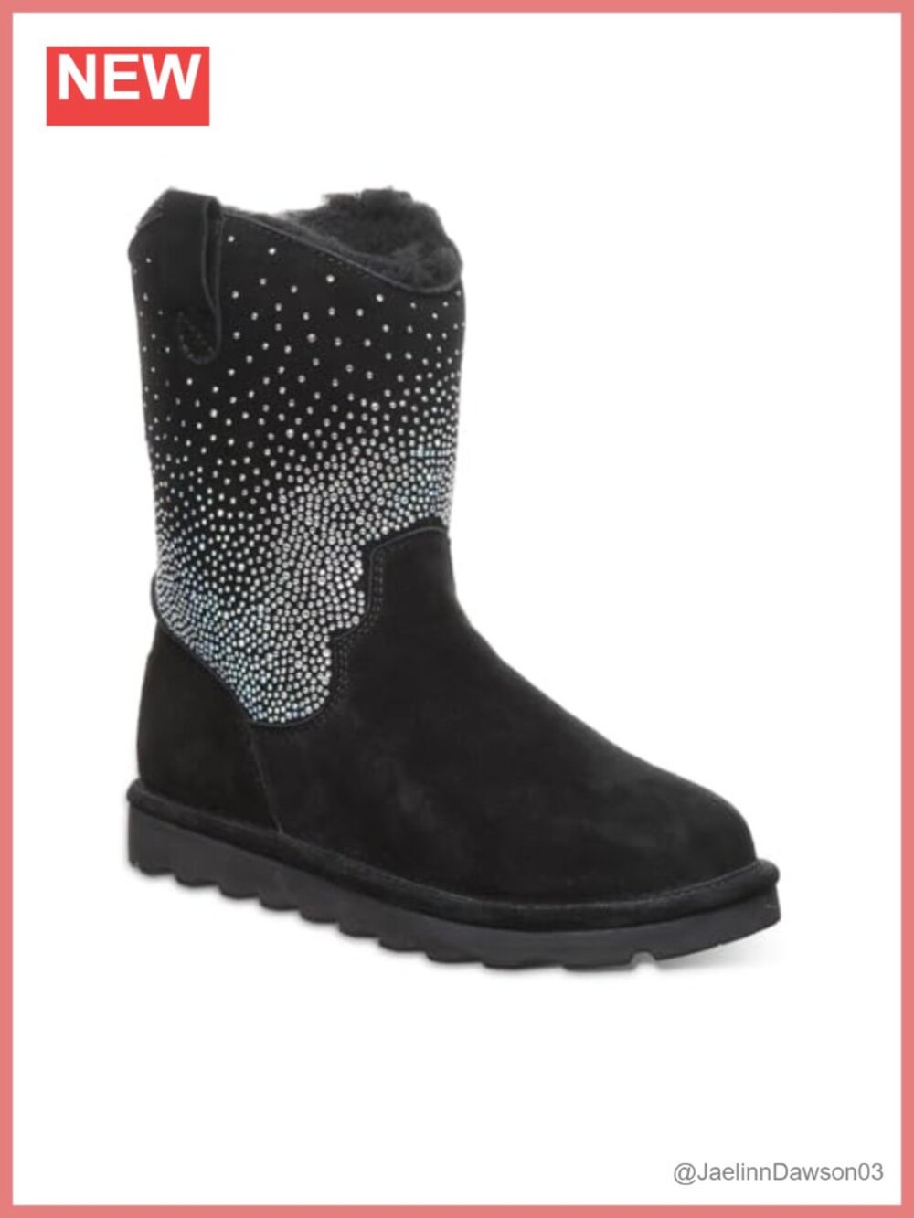 Bearpaw Serafina Women's Rhinestone Glittered Mid-Calf Boots Wool Lined